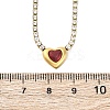 304 Stainless Steel Red & Clear Cubic Zirconia Heart Pendant Necklaces for Women NJEW-Z044-15G-01-5