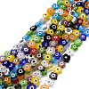 Handmade Millefiori Glass Bead Strands LAMP-J035-8mm-40-1