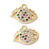Brass Micro Pave Clear Cubic Zirconia Pendants KK-Q031-47G-02-1