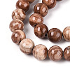 Natural Wood Lace Stone Wooden Jasper Beads Strands G-T143-30A-03-3