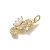 Brass Micro Pave Clear Cubic Zirconia Pendants KK-D431-057G-2