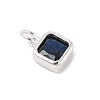 925 Sterling Silver Pave Cubic Zirconia Square Charms with Jump Rings and 925 Stamp STER-D288-05S-03-2