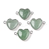 Natural Green Aventurine Love Heart Pendants G-T138-205I-P-1