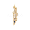 Brass Micro Pave Cubic Zirconia Pendants KK-E111-39G-02-1
