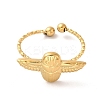 Ion Plating(IP) 304 Stainless Steel Owl Open Cuff Rings for Women LS-RJEW-H136-01G-2