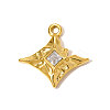 304 Stainless Steel Pave Clear Cubic Zirconia Pendants STAS-OY009-77G-1