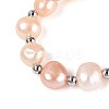 Adjustable Natural Pearl with Brass Chain Slider Bracelets for Women Girl BJEW-T022-16C-3