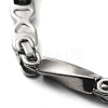 Tarnish Resistant 201 Stainless Steel Oval with Heart Link Chain Bracelet BJEW-Z023-14P-2