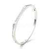 Shell Oval and Cubic Zirconia Hinged Bangle BJEW-G644-01-4