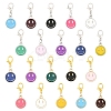 60Pcs Smiling Face Alloy Enamel Pendant Decorations HJEW-YW00244-2