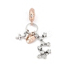 Brass Pendants with Cubic Zirconia European Beads LS-KK-Q015-01K-1
