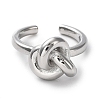 Rack Plating Brass Knot Open Cuff Rings for Women RJEW-Q777-06P-2