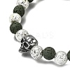 Halloween Electroplate Natural Lava Rock Bracelets BJEW-JB12332-02-3