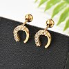 304 Stainless Steel Clear Cubic Zirconia Stud Earrings STAS-E502-02G-02-2