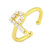 Rack Plating Brass Open Cuff Rings for Women RJEW-F162-01G-P-1