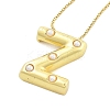 Brass & Plastic Pearl Letter Pendant Box Chain Necklaces for Women NJEW-U017-01G-26-2
