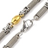 201 Stainless Steel Column Links Chain Necklace NJEW-F22-39I-GP-2