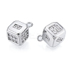 Brass Micro Pave Clear Cubic Zirconia Charms KK-N216-561P-1