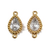 Ion Plating(IP) 304 Stainless Steel Cubic Zirconia Teardrop Links Connector Charms STAS-K256-23G-07-1