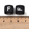 20Pcs Black Cube Letter Silicone Beads 12x12x12mm Square Dice Alphabet Beads with 2mm Hole Spacer Loose Letter Beads for Bracelet Necklace Jewelry Making JX433F-2