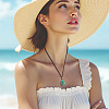 3Pcs Faux Suede Macrame Pouch  Pendant Necklaces NJEW-TAC0052-02-7