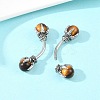 316 Stainless Steel Dragon Claw with Natural Stone Ball Curved Barbell Belly Rings AJEW-C044-06AS-01-3