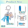 1Pc Resin Letter & Acrylic Butterfly Tassel Keychains KEYC-GF0001-19A-2