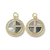 Brass Micro Pave Clear Cubic Zirconia Cross Pendants KK-G485-32G-02-1