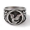 Viking 304 Stainless Steel Odin Raven Finger Rings RJEW-U005-11AS-2