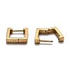 304 Stainless Steel Square Huggie Hoop Earrings STAS-J033-09A-G-3