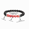 8MM Dyed Natural Imperial Jasper and Frosted Black Round Beaded Stretch for Men DZ7575-1-2