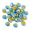 Two Tone Glass European Beads GPDL-K003-01F-1