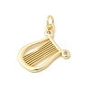 Brass Micro Pave Clear Cubic Zirconia Pendants KK-Z147-18G-2