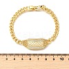Brass Micro Pave Clear Cubic Zirconia Link Bracelets BJEW-F498-02B-G-5