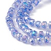 Transparent Electroplate Glass Beads Strands EGLA-F153-AB08-3