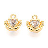 Brass Pave Cubic Zirconia Charms X1-KK-N263-100G-1