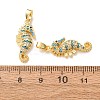 Brass Micro Pave Deep Sky Blue Cubic Zirconia Pendants CU-CBA9AB3-39G-3