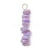 10Pcs 10 Colors Dyed Natural Freshwater Shell Nuggets Beaded Pendants PALLOY-JF04517-01-2