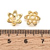 Brass Micro Pave Clear Cubic Zirconia Bead Caps KK-G600-21G-3