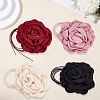 4Pcs 4 Colors Polyester 3D Flower Wrap Choker Necklaces for Women NJEW-SP0001-13-7