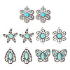 10Pcs 5 Styles Synthetic Turquoise Pendants TIBEP-TA0001-13-1