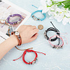   6Pcs 6 Colors PU Leather Braided Triple Layer Bracelet Making FIND-PH0010-85-3