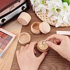Round Beechwood Jewelry Storage Gift Box with Lid LS-CON-WH0085-57-3