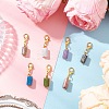 7Pcs Column Natural Rhodonite & Canadian Jade & Aquamarine & Amethyst & Apatite & Lapis Lazuli & Labradorite Pendant Decorations HJEW-JM03745-02-1