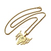 Punk Style 201 Stainless Steel Laser Cut Cattle Head Pendant Box Chain Necklaces for Women Men NJEW-E156-04G-4