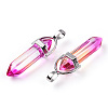 Faceted Bullet Glass Pointed Pendants GLAA-CJC0001-16C-3