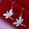 Dragonfly Brass Dangle Earrings EJEW-BB11921-4