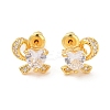 Rack Plating Brass Micro Pave Cubic Zirconia Stud Earrings EJEW-I304-06G-08-1