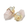 Natural Rose Quartz Faceted Pendants G-G181-03G-04-2