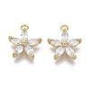 Brass Micro Pave Cubic Zirconia Charms X-KK-R132-009-NF-1